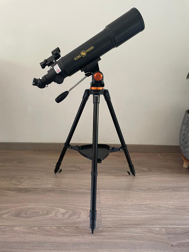 Rising phoenix telescoop, Audio, Tv en Foto, Optische apparatuur | Telescopen, Lenzentelescoop (refractor), Met statief, Ophalen of Verzenden