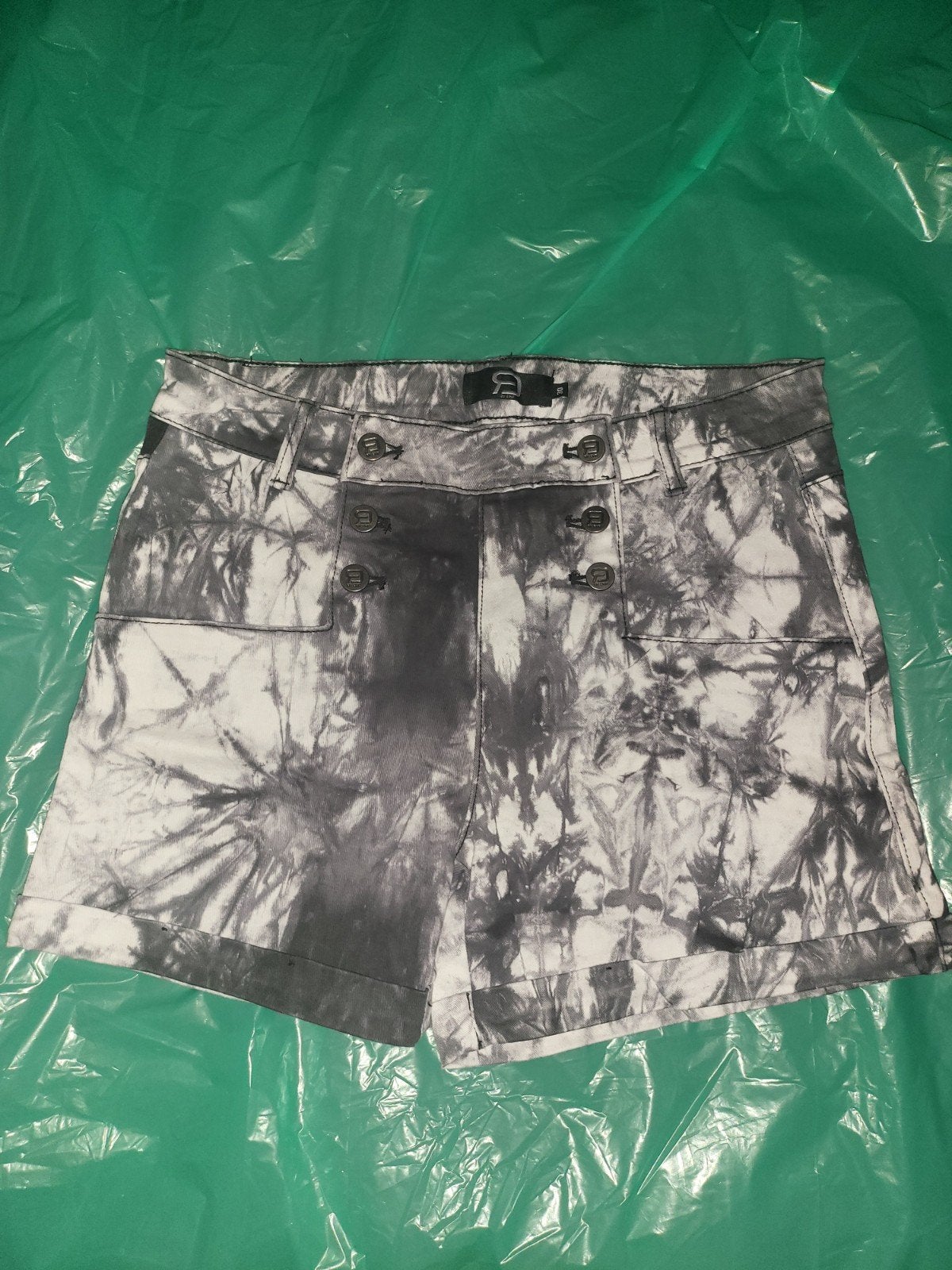 Stijlvolle Tie-Dye Shorts - Zwart/Wit, Onbekend, Verzenden