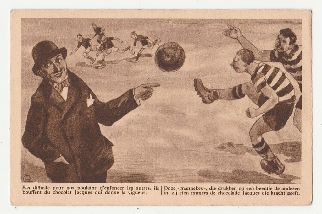 Reclame.  Chocolade Jacques.   Voetbal.  Illustrateurs., Verzenden, Voor 1920, Ongelopen, Overige thema's