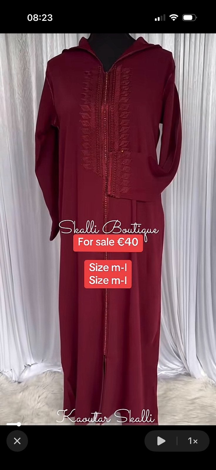Jelaba rood m/l met steentjes en versiering, Ophalen of Verzenden, Zo goed als nieuw, Rood, Overige typen