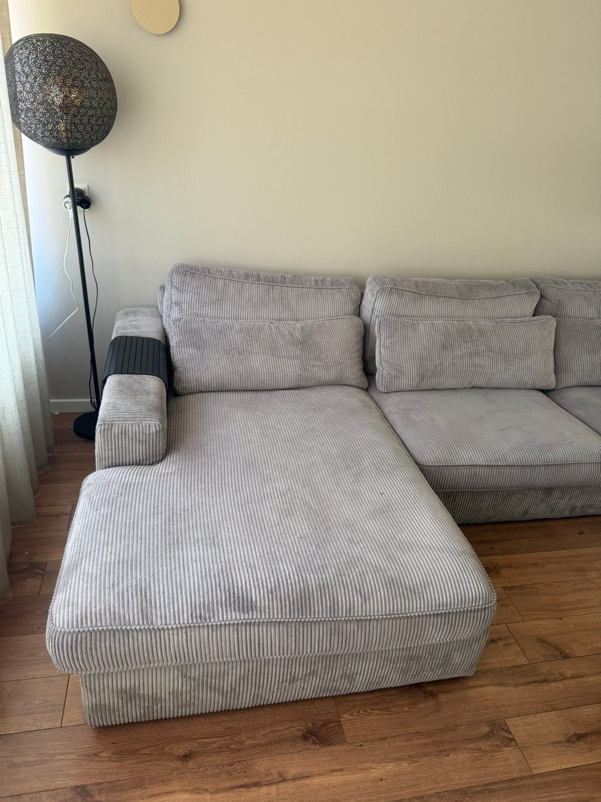 Hoekbank ribstof, Huis en Inrichting, Banken | Complete zithoeken, Ophalen, Gebruikt, Stof