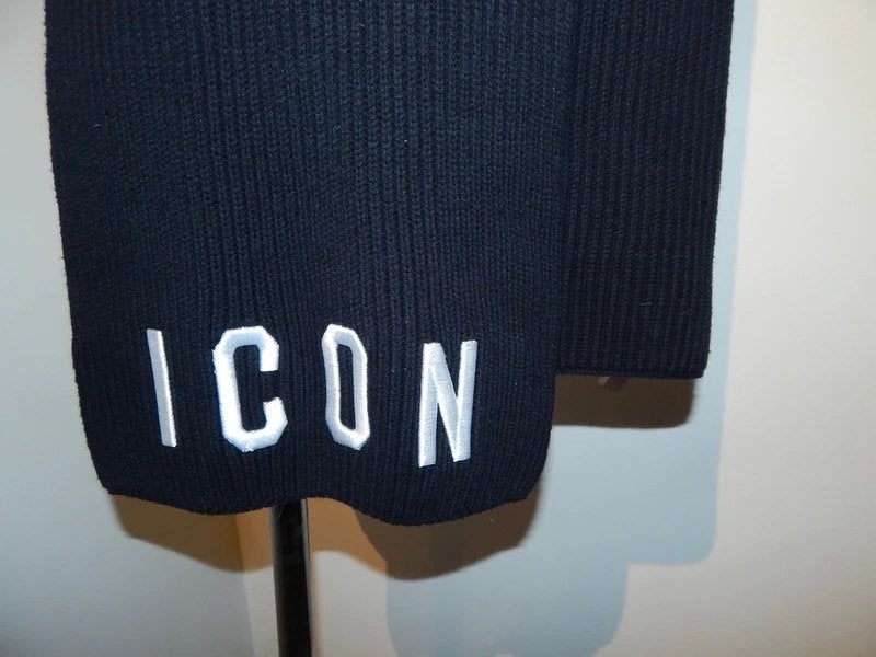 Dsquared2 gebreide shawl onderkant stiksel ICON wit, Verzenden, Gedragen, Dsquared2, Sjaal