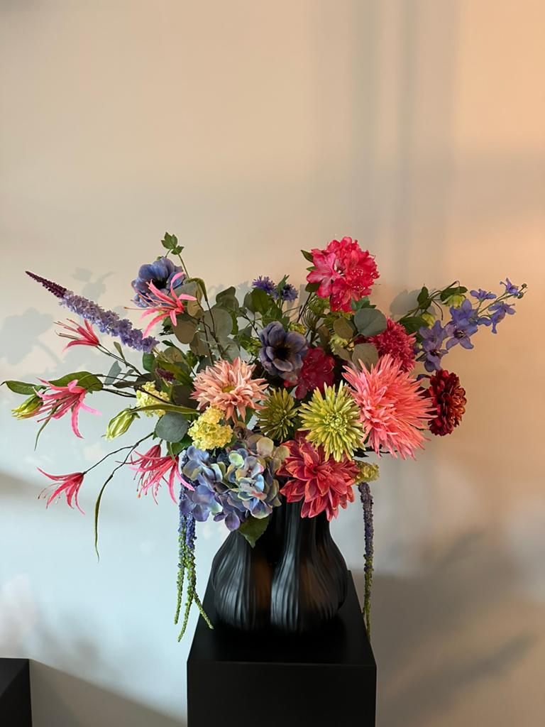 Zijdebloemen boeket, Binnen, Groen, Ophalen of Verzenden, Zo goed als nieuw