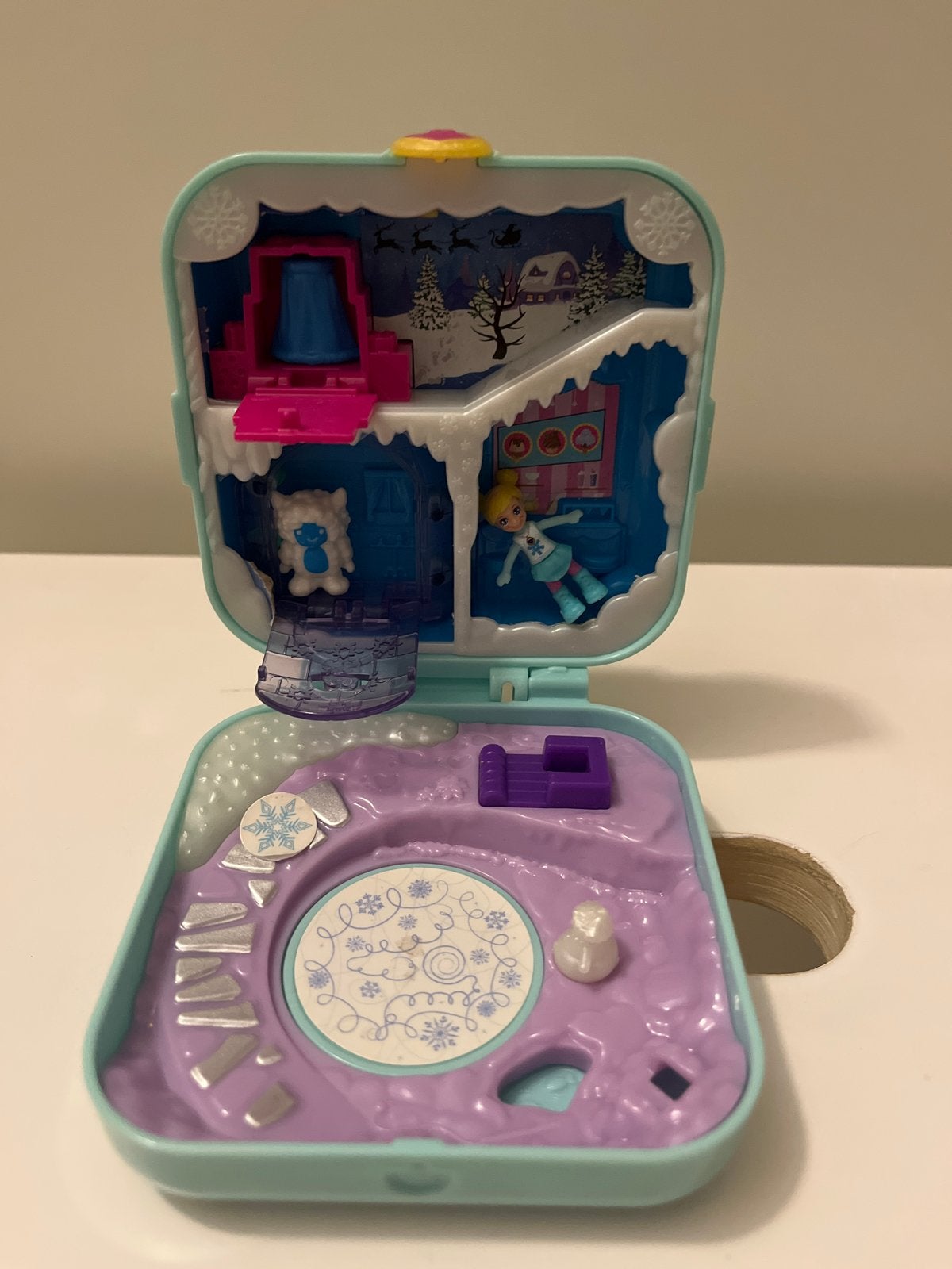 Polly Pocket Frozen Compact Speelset met Elsa, Ophalen, Gebruikt, Meisje