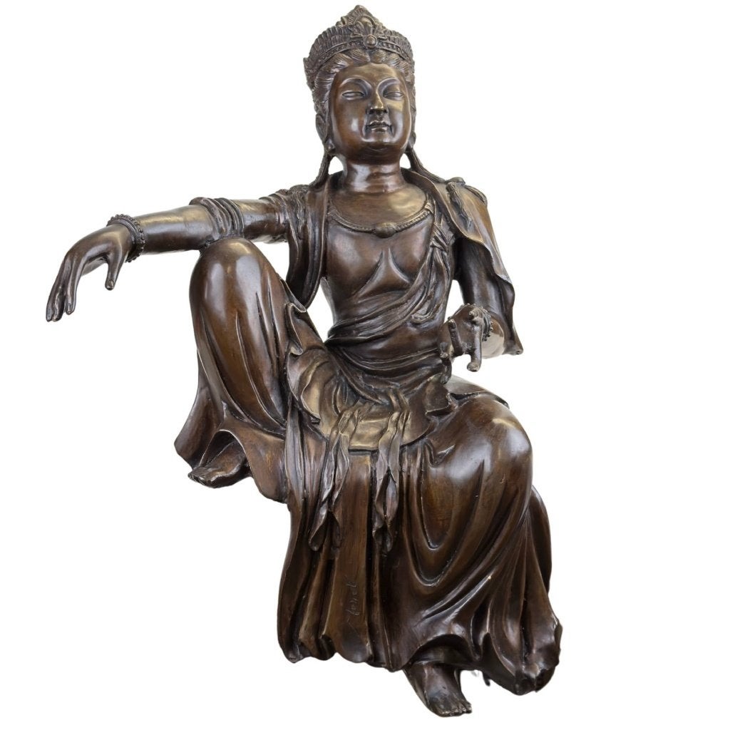 Guanyin – Frans bronzen beeld – 57 cm, Antiek en Kunst, Overige herkomsten, Ophalen of Verzenden, Beeld, Brons