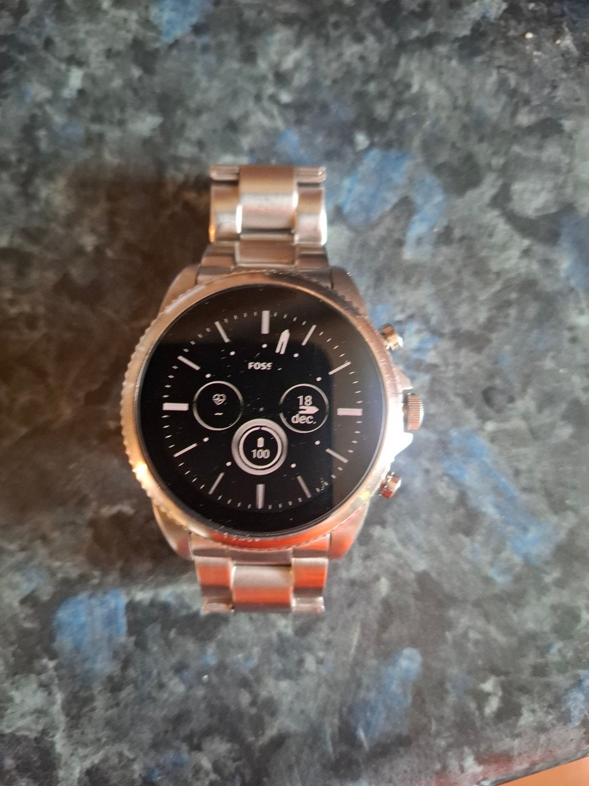 Fossil Smartwatch - Zilverkleurig met metalen band, Gebruikt, Fossil, Ophalen of Verzenden, Android