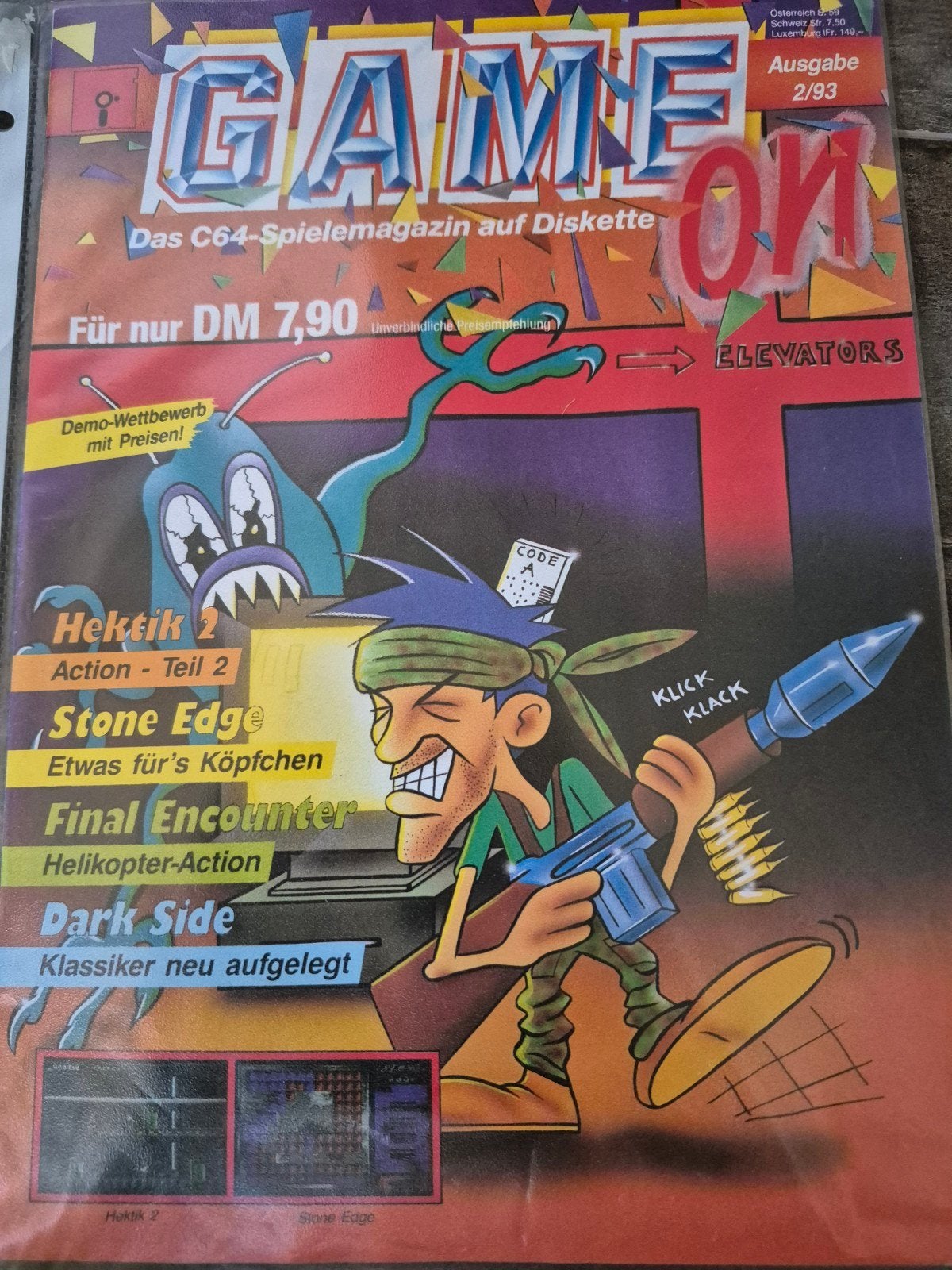 GAME ON C64 Spelmagazine op diskette - Uitgave 2/93, Spelcomputers en Games, Games | Pc, Gebruikt, Overige genres, 1 speler, Ophalen of Verzenden