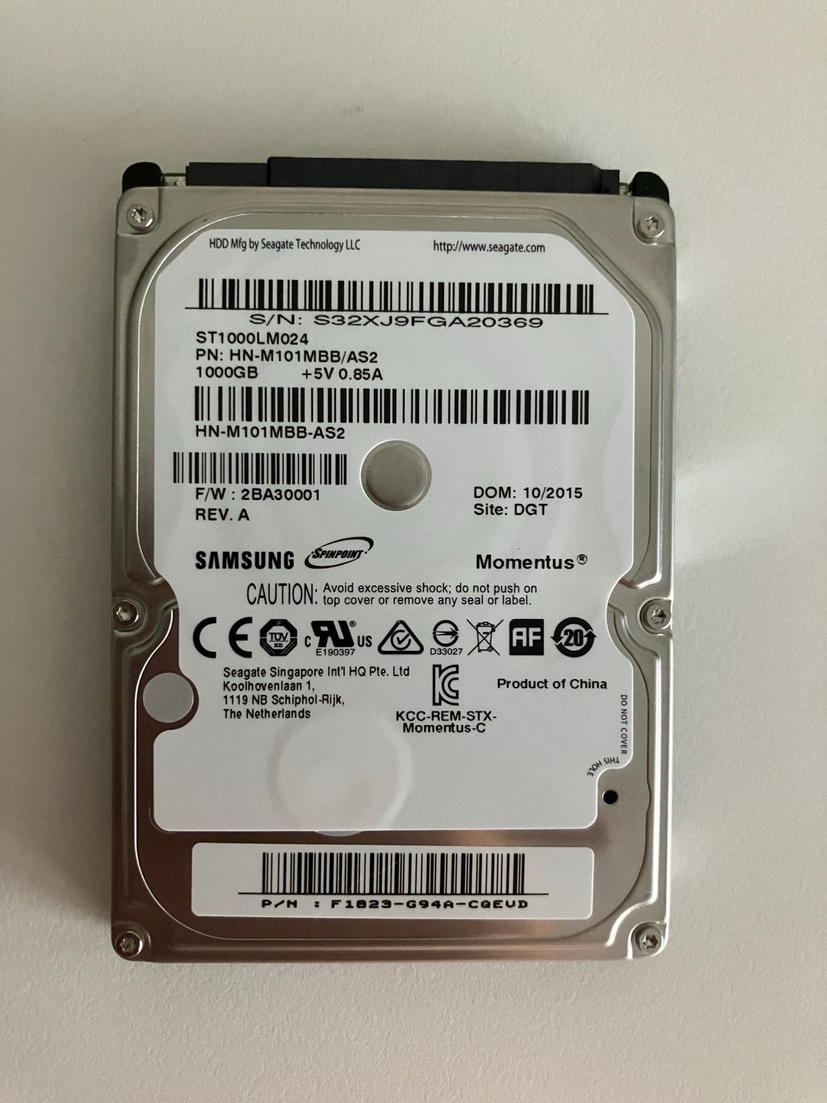 Samsung Spinpoint M8 HN-M101MBB 1TB 2.5" HDD, Computers en Software, Harde schijven, Zo goed als nieuw, Laptop, Intern, HDD, SATA