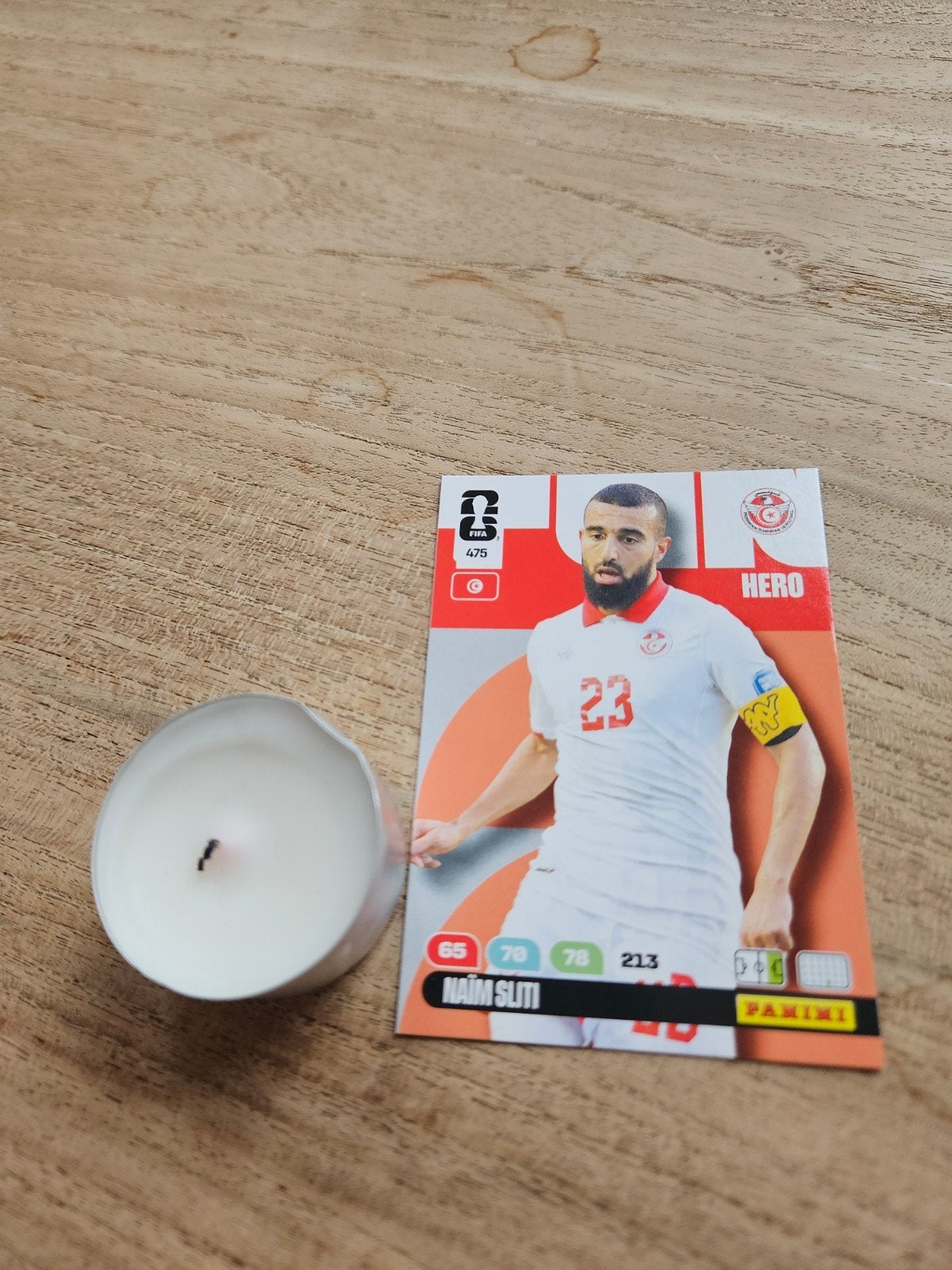 Panini FIFA World Cup 2022 Adrenalyn XL Naim Sliti Hero, Ophalen of Verzenden, Zo goed als nieuw, Buitenlandse clubs, Poster, Plaatje of Sticker