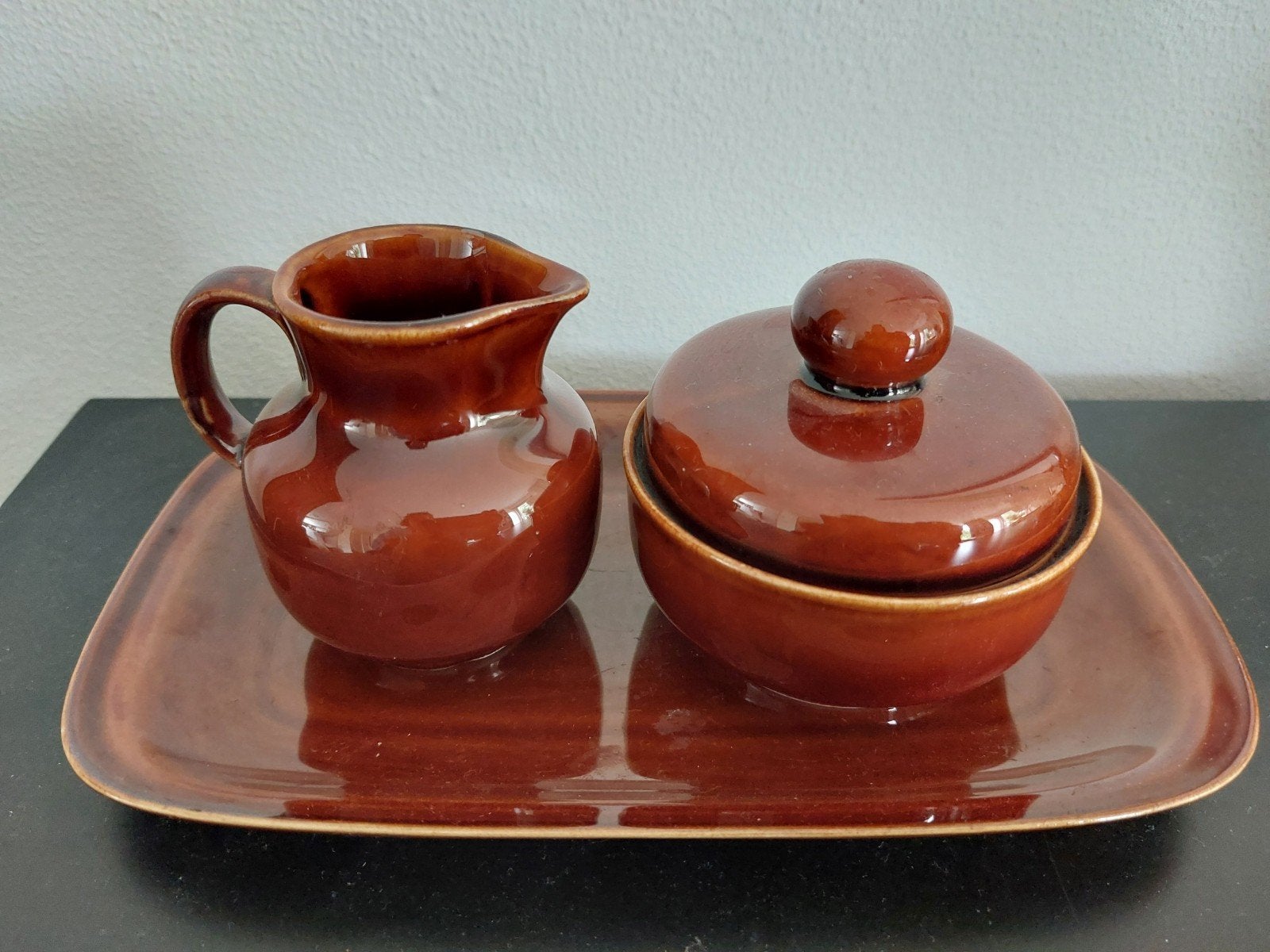 Vintage Colditz melk- en suikerpotje met serveerplaatje, Antiek en Kunst, Ophalen of Verzenden