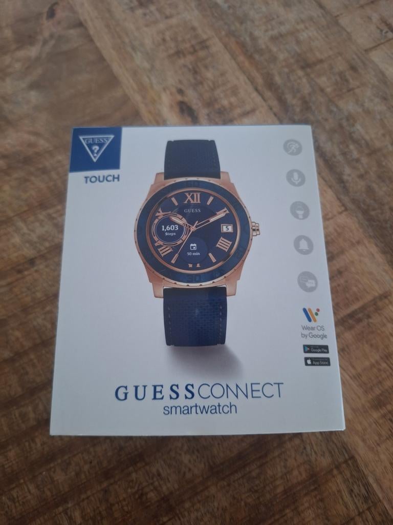 Guess Connect Smartwatch - Blauw/Roségoud, Blauw, Guess, Ophalen of Verzenden, Zo goed als nieuw