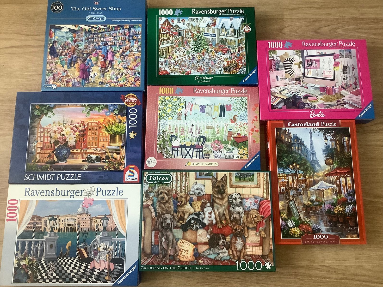 8 puzzels : Ravensburger/Gobsons/Falcon/Schmidt, nieuwstaat, Ophalen, 500 t/m 1500 stukjes, Zo goed als nieuw, Legpuzzel