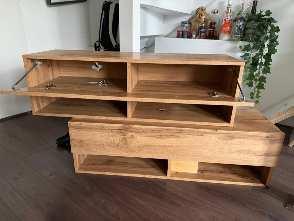 Zwevende tv-meubel van 2x 1 meter, Ophalen, Zo goed als nieuw, 200 cm of meer, Minder dan 100 cm