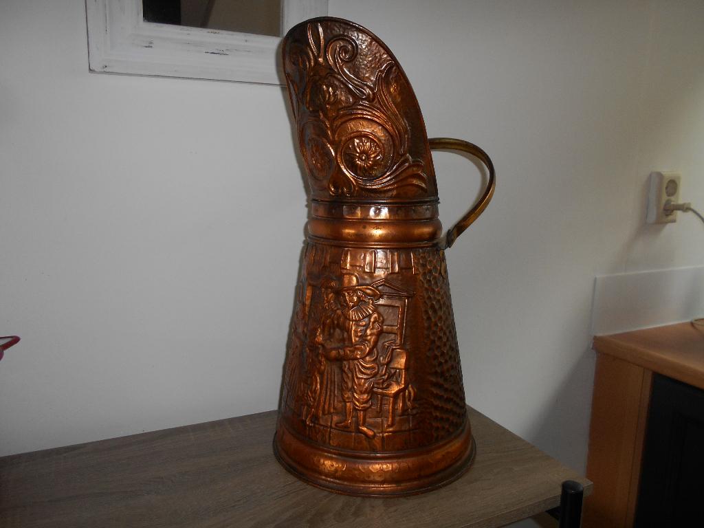 Antiek koperen kolenkit, Ophalen of Verzenden, Koper
