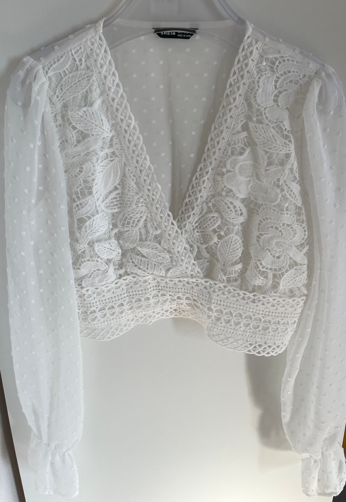 Witte blouse lange mouwen, M, Kleding | Dames, Tops, Maat 38/40 (M), Wit, Ophalen of Verzenden, Zo goed als nieuw