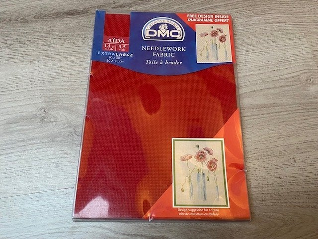 Rode ( kerst ) Aida stof van DMC 50x75, Ophalen of Verzenden, Nieuw, Handborduren, Overige typen