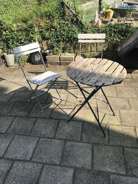 Vintage bistroset, Ophalen, Gebruikt, Overige materialen, 2 zitplaatsen