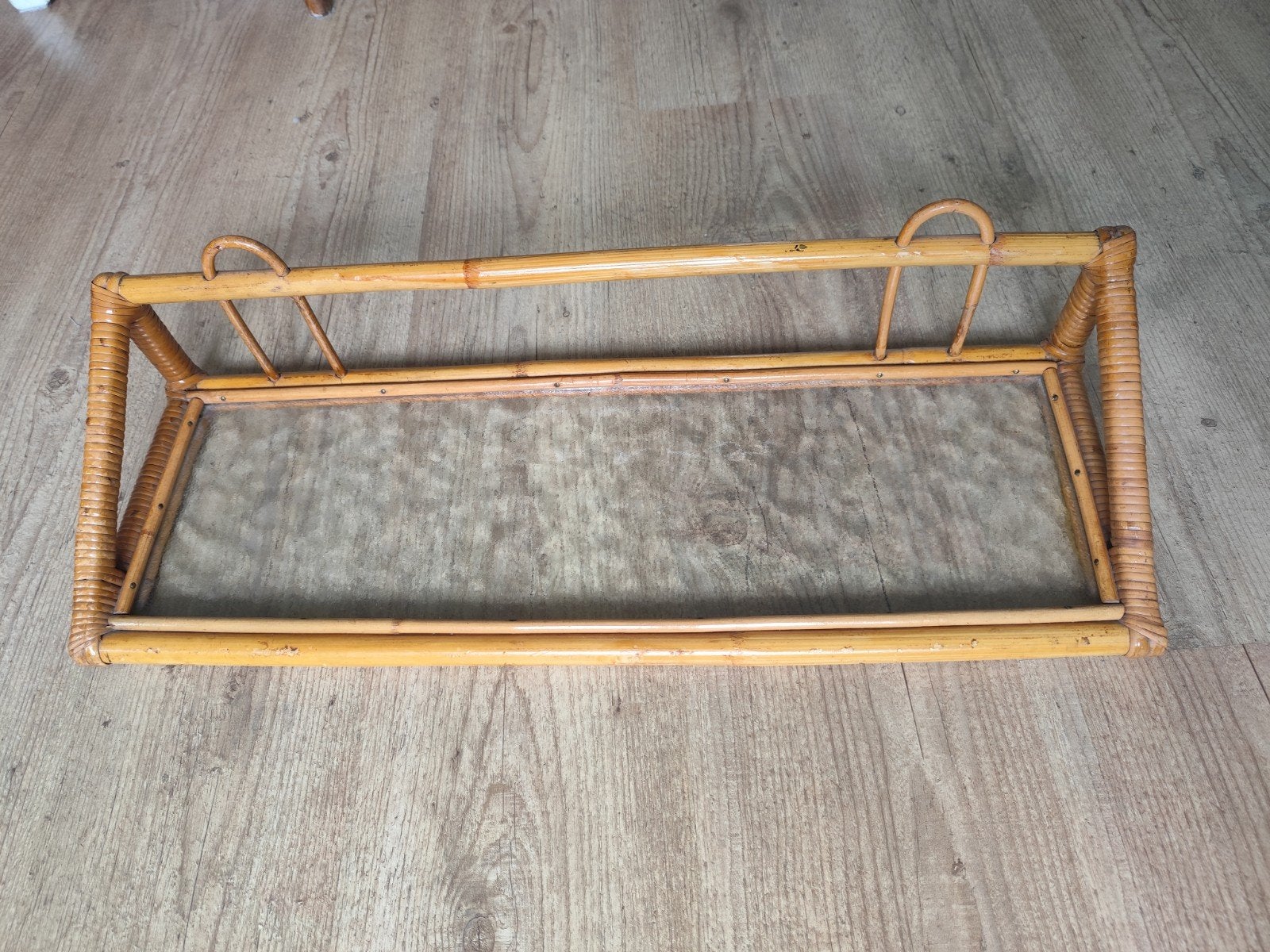 Vintage rotan wandplankje jaren 50/60 Rohé Noordwolde stijl, Huis en Inrichting, Ophalen, Gebruikt