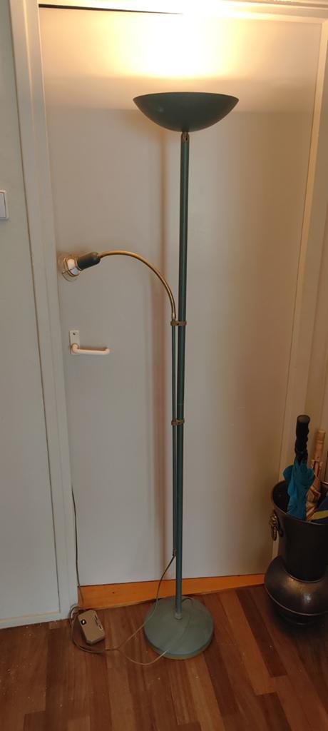 Vloerlamp dimlicht groen goud, Huis en Inrichting, Lampen | Vloerlampen, Ophalen, Gebruikt, Metaal, 150 tot 200 cm