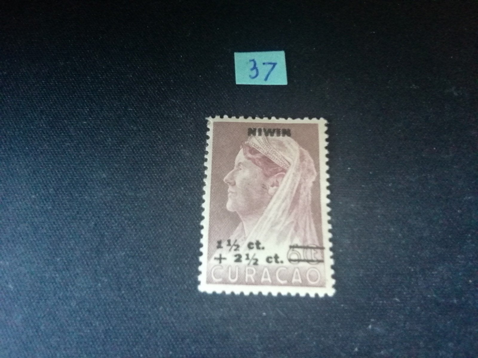 CURAÇAO NIWIN-ZEGEL. NR 182 ONGEBRUIKT MET ORGINELE GOM, Ophalen of Verzenden, Postfris