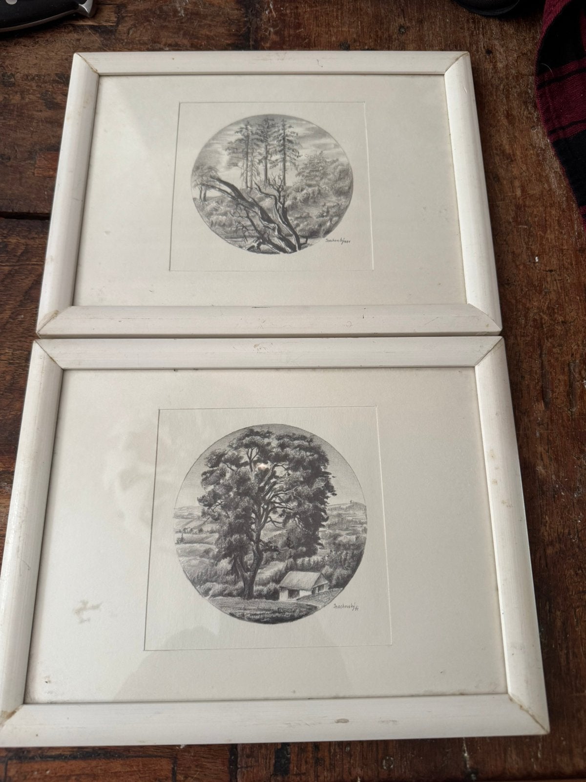 2 fraai getekende potlood tekeningen gesigneerd van bomen, Antiek en Kunst, Kunst | Tekeningen en Foto's, Ophalen of Verzenden