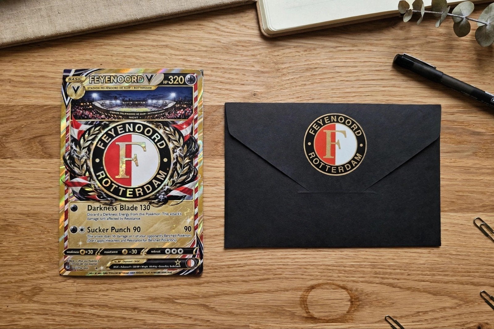 Feyenoord V 3200 Pokémon kaart met envelop, Ophalen of Verzenden, Nieuw, Losse kaart