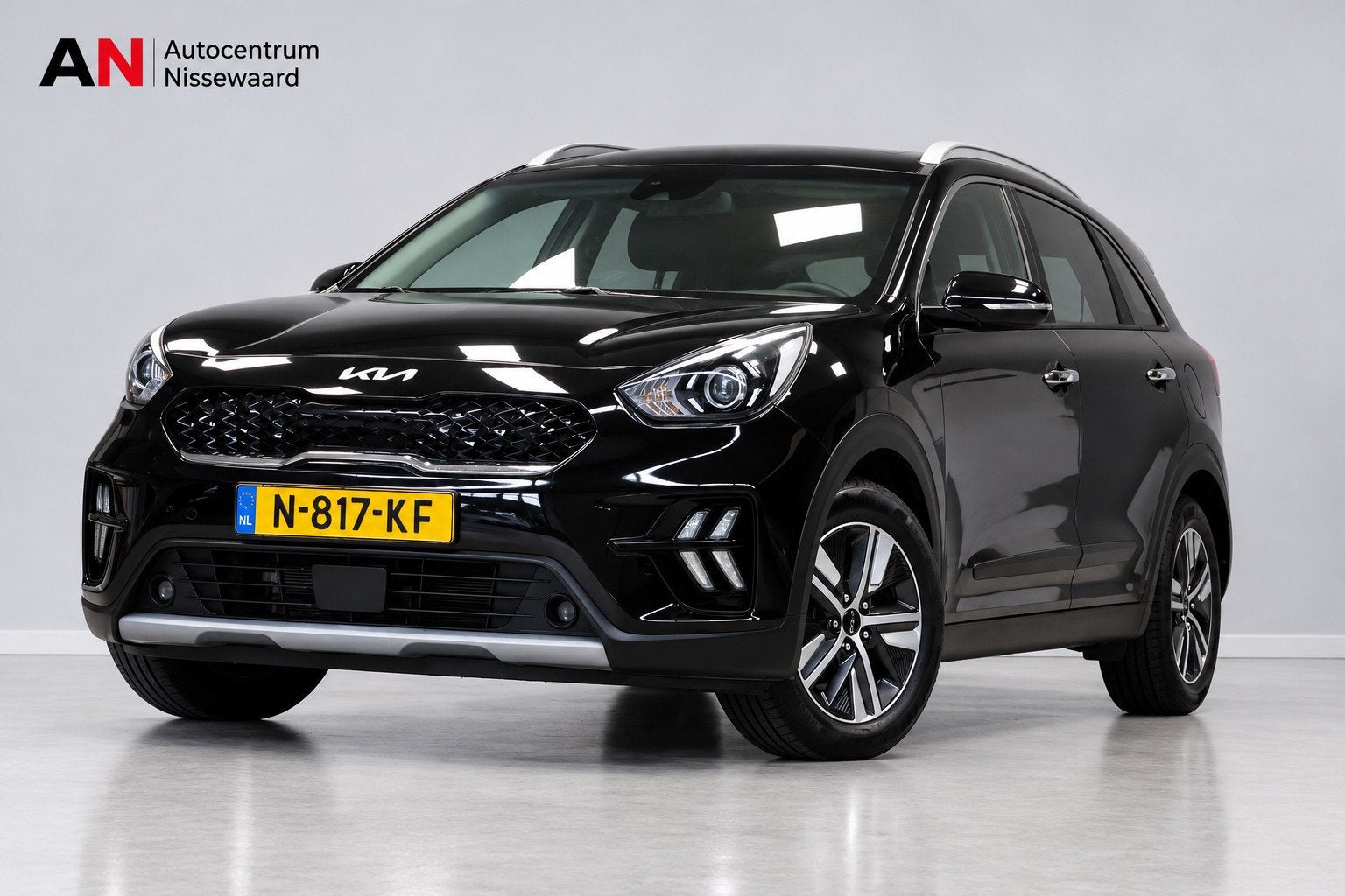 Kia Niro 1.6 GDi Hybrid DynamicLine |Virtual|Carplay|Cam|, Auto's, Gebruikt, Leder en Stof, Zwart, Origineel Nederlands