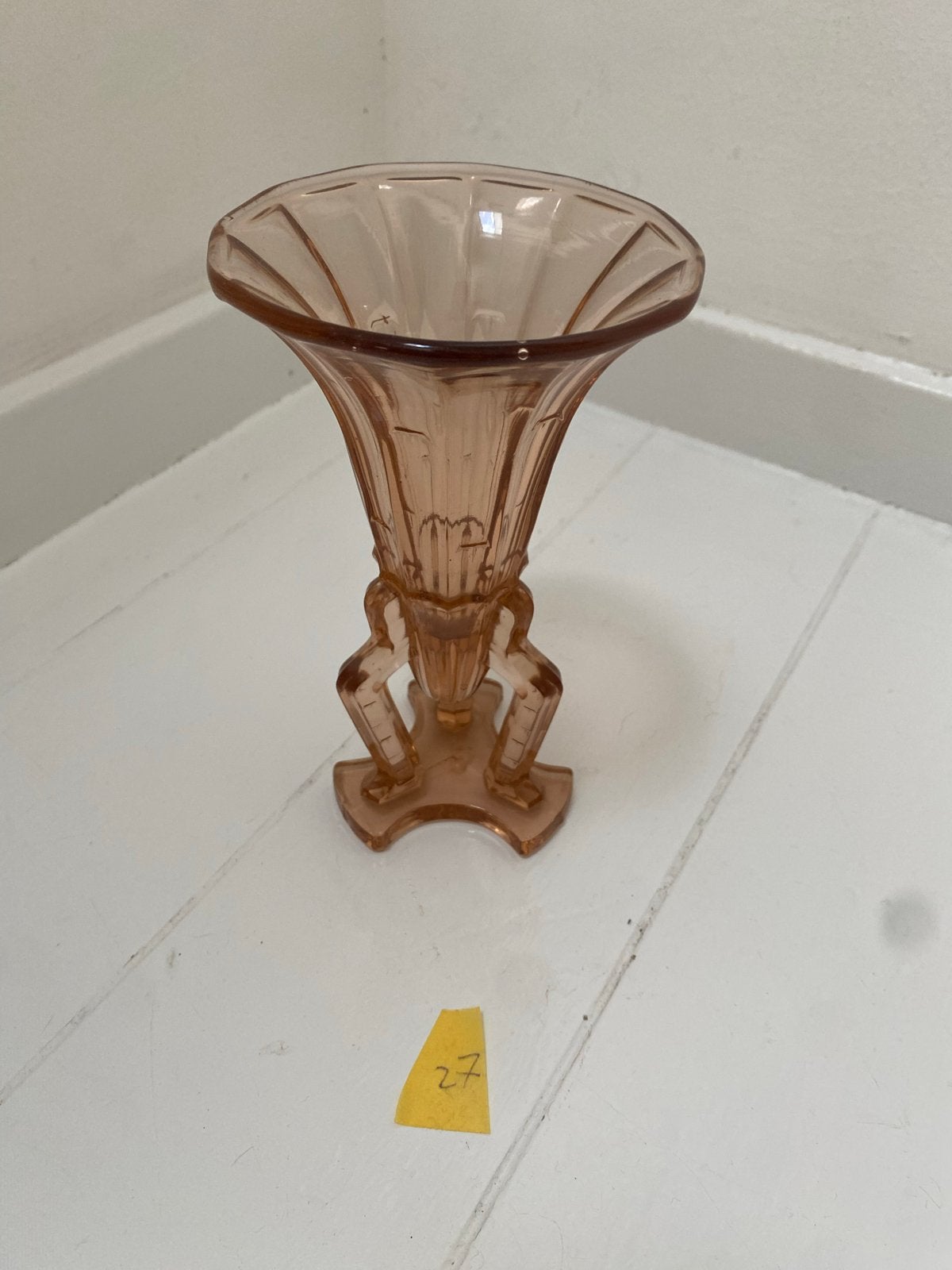 Vintage Roze Glazen Vaas - Elegant en Decoratief, Ophalen of Verzenden