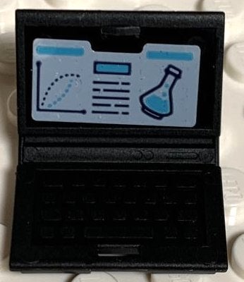 Lego Minifigure, Utensil Computer Laptop with Graph, Lines, Gebruikt, Jurassic World, Lego, Accessoire