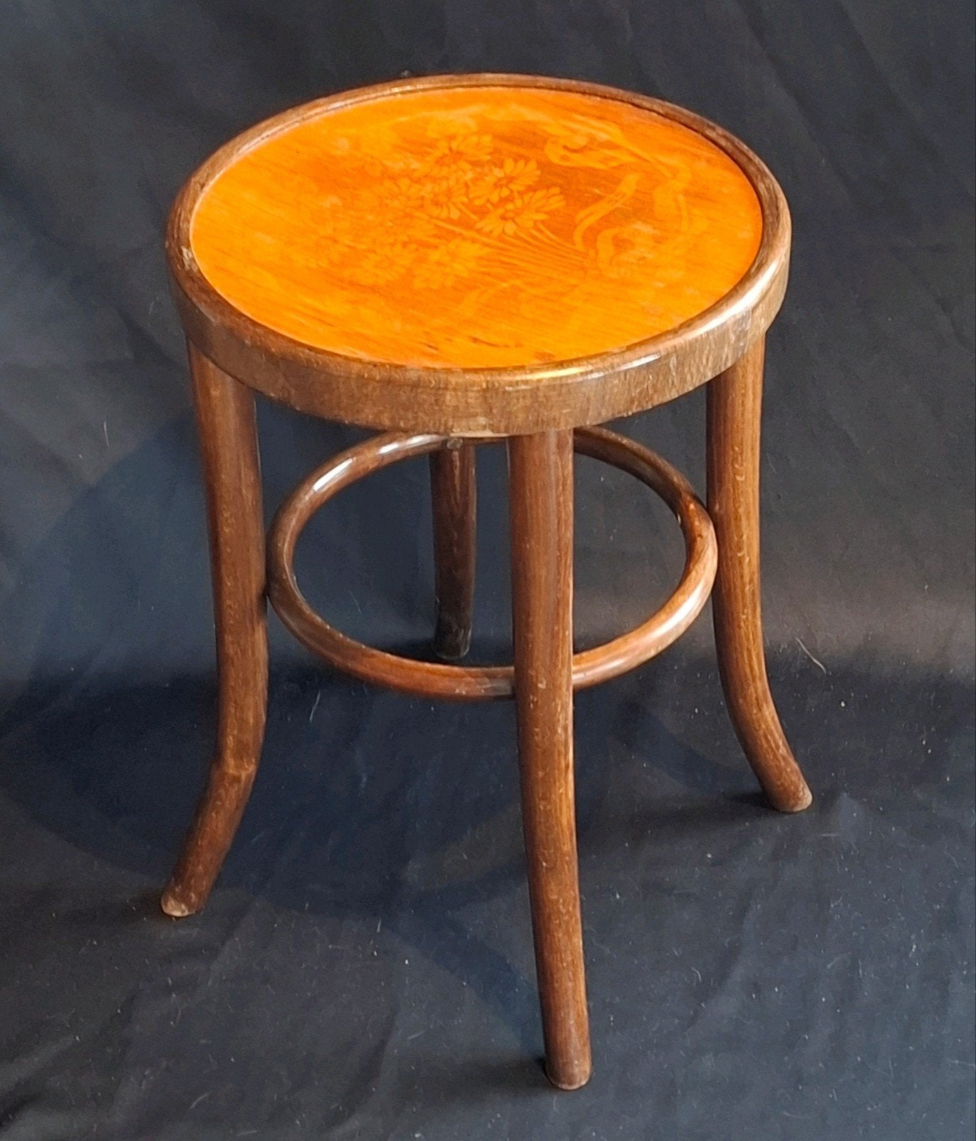 Vintage Art Nouveau Thonet Kruk, Ophalen of Verzenden, Gebruikt, Hout
