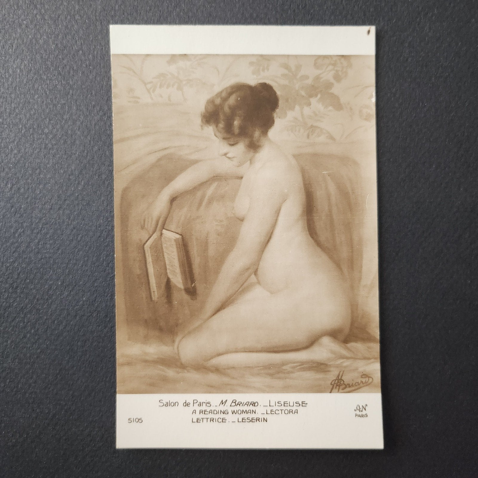 <1920 Kaart: Salon de Paris M. Briard - Liseuse - Naakt, Verzenden, Voor 1920, Ongelopen, Cultuur en Media