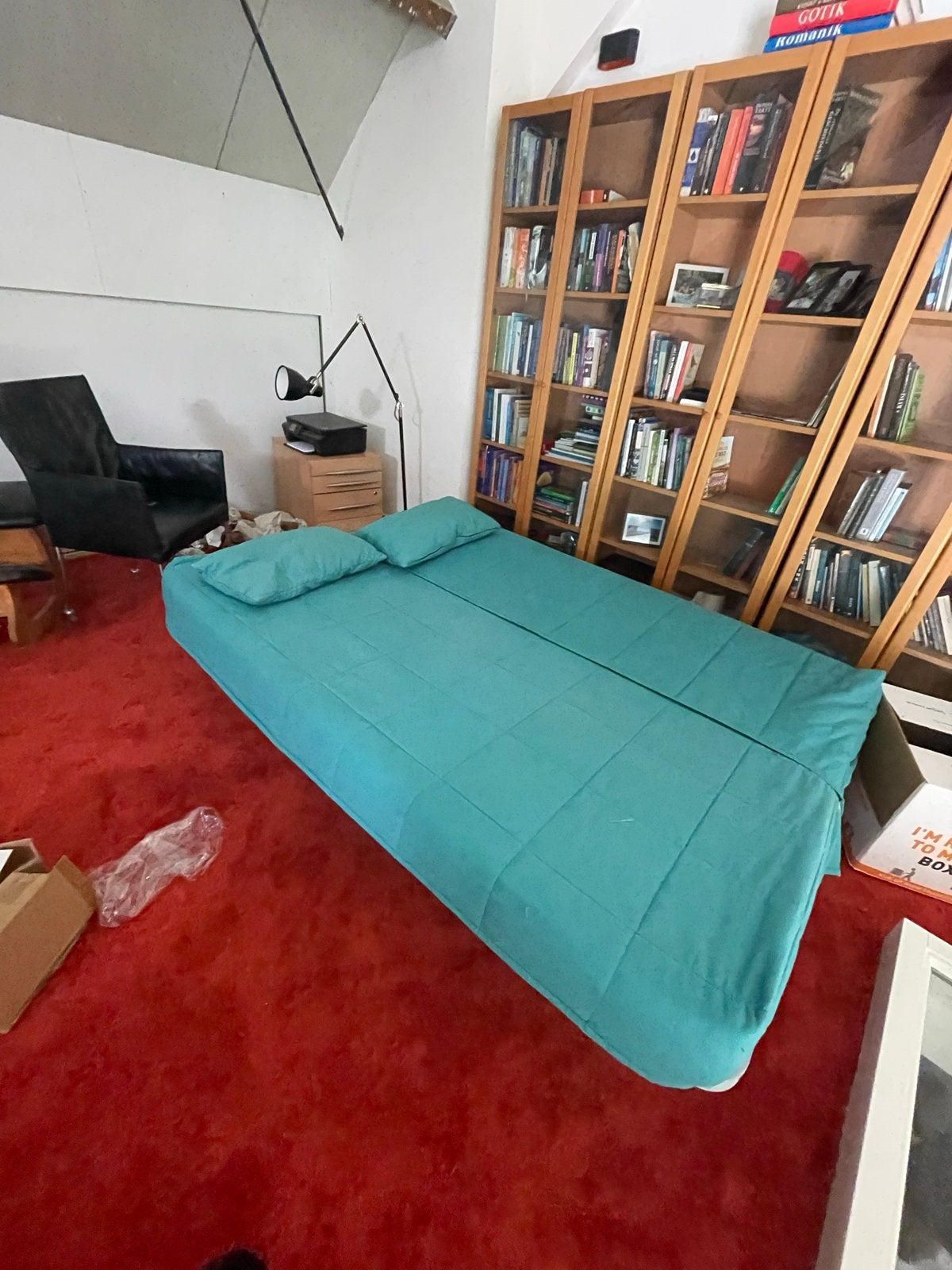 IKEA 2-persoons slaapbank - Comfortabel en praktisch, Ophalen, Gebruikt, Blauw, Tweepersoons