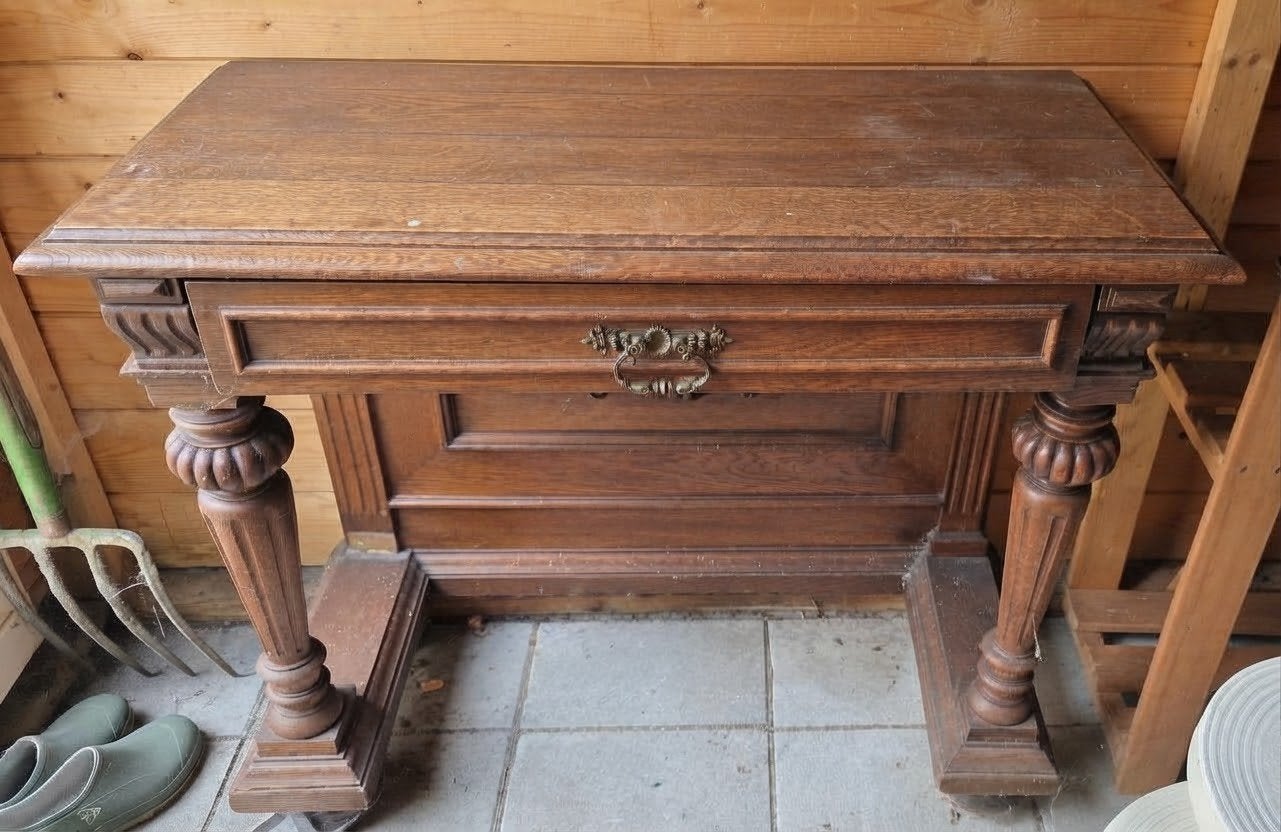 Antiek houten bureau met lade - Klassiek design, Ophalen
