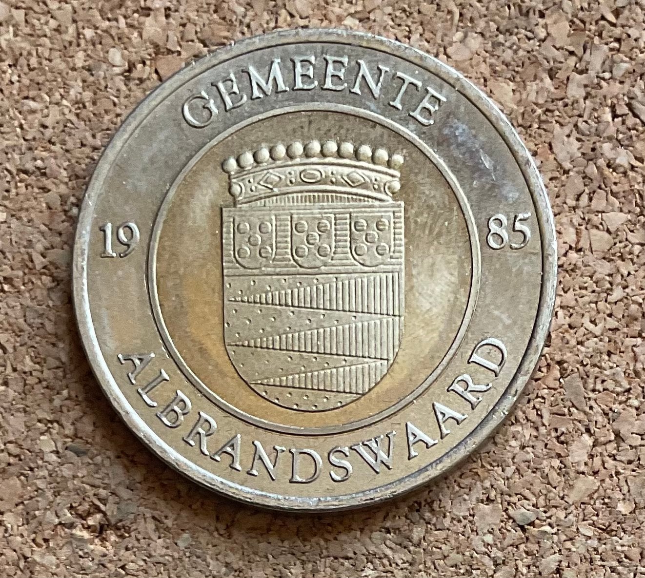 Penning - Nederland - Gemeente Albrandswaard 1985., Postzegels en Munten, Penningen en Medailles, Ophalen of Verzenden, Overige materialen