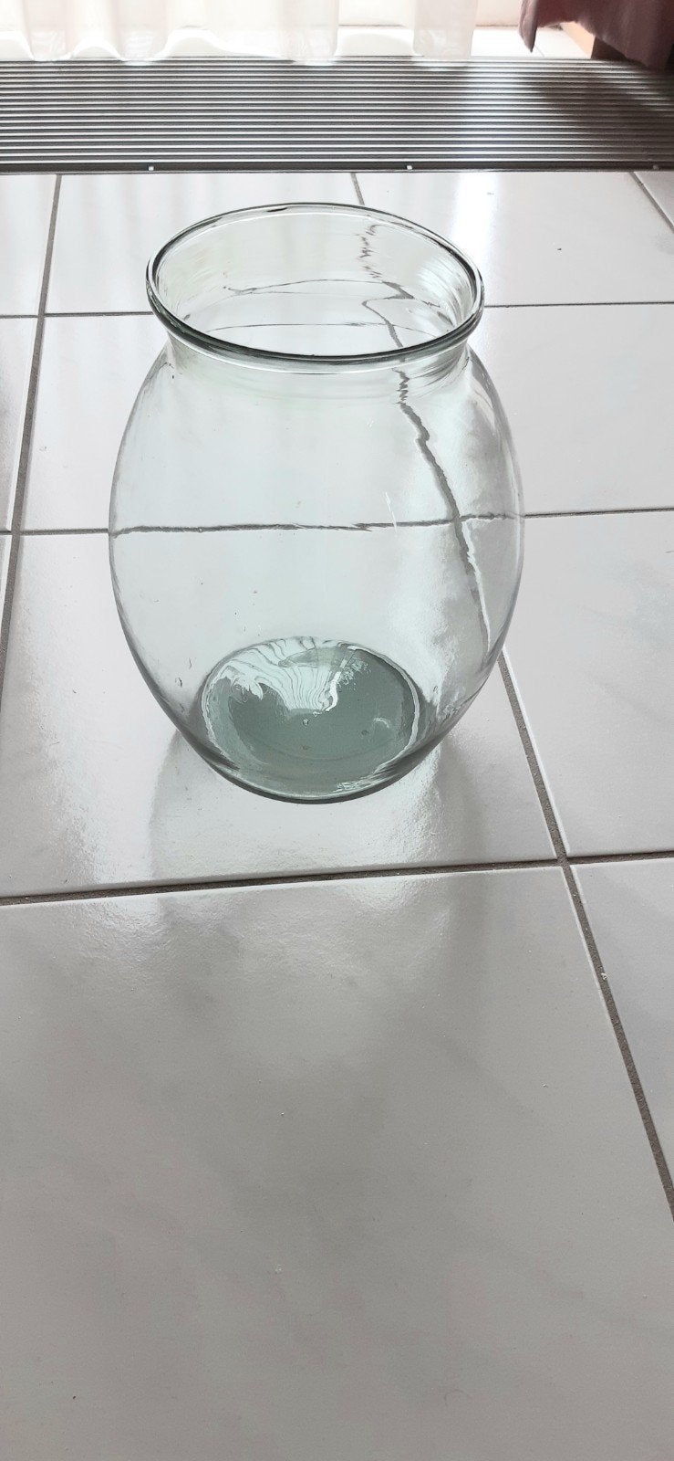 iets bolle glazen Vaas H ca 28 cm,uit bloemsierkunst winkel, Ophalen, Zo goed als nieuw, Glas, 28 cm