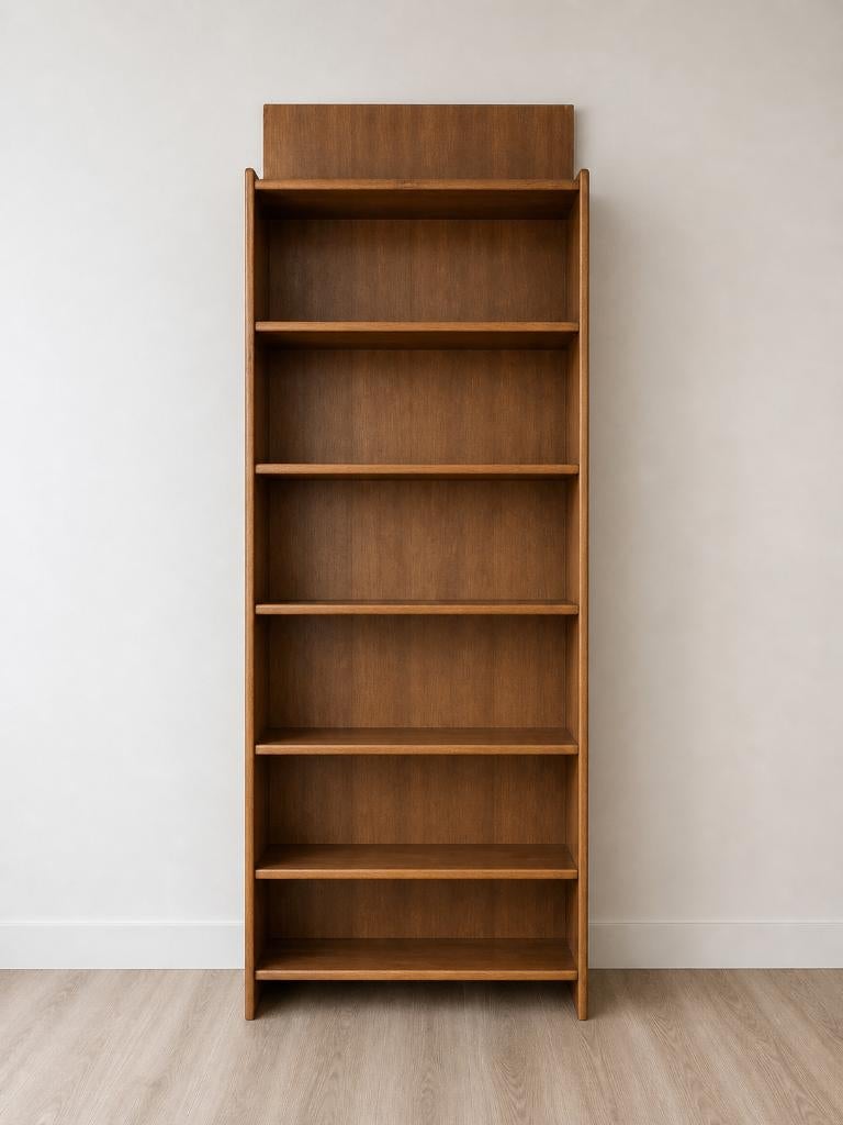 Wooden bookshelf – tall storage shelf (modern), Ophalen, Gebruikt, 200 cm of meer, 50 tot 100 cm