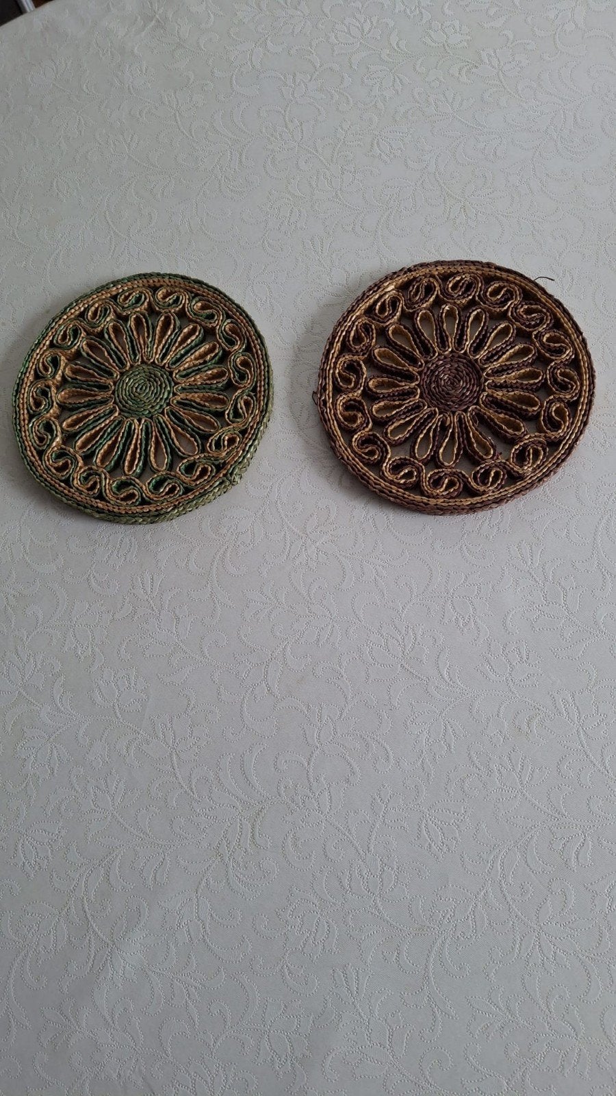 2 vintage rieten onderzetters / panonderzetters. Samen 5€, Ophalen of Verzenden