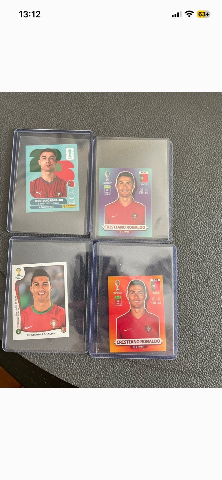 Cristiano Ronaldo Panini Voetbalplaatjes - Diverse Edities, Ophalen of Verzenden, Zo goed als nieuw, Buitenlandse clubs, Poster, Plaatje of Sticker