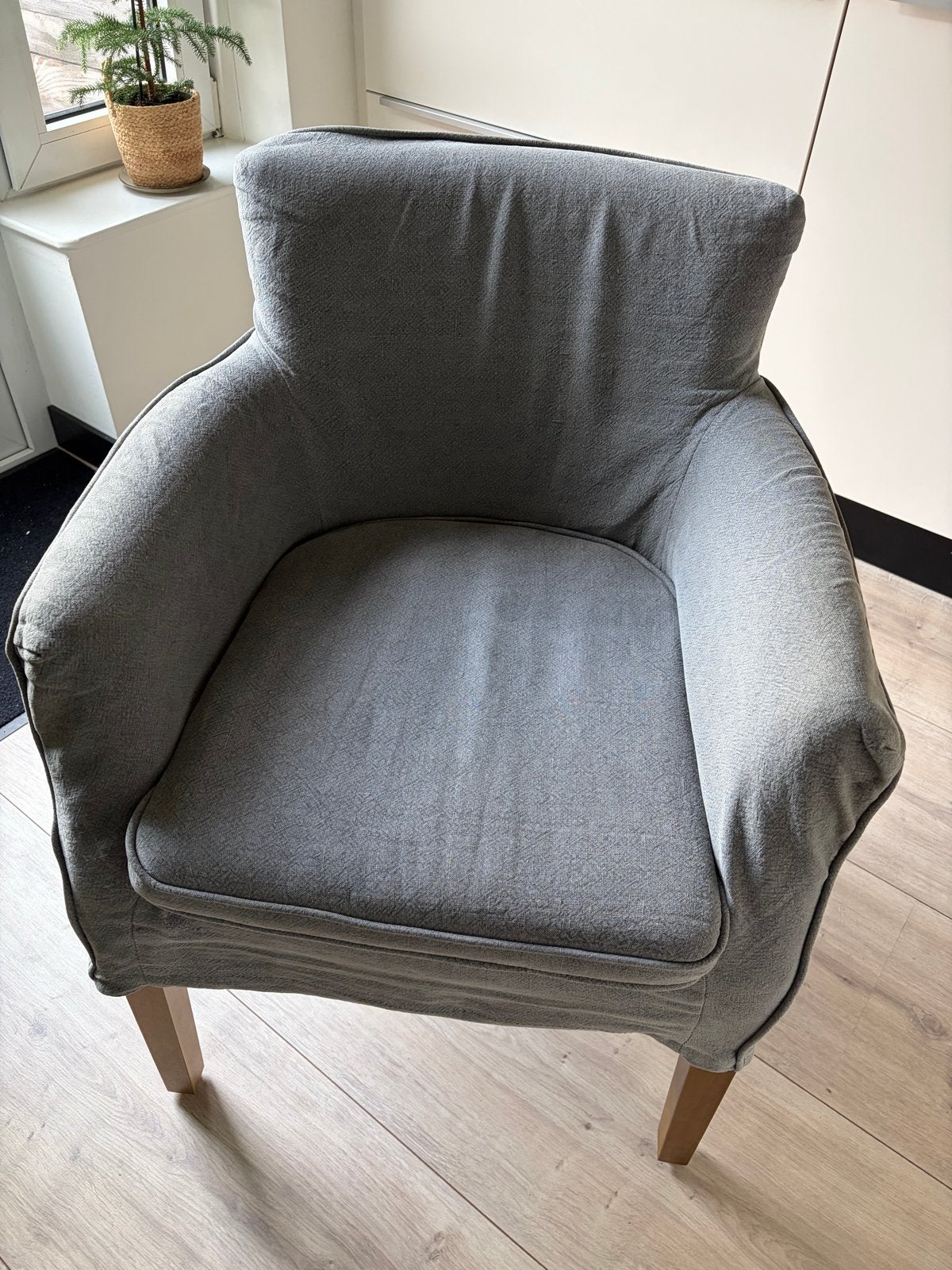 4 Riviera Maison stoelen met armleuningen - Grijs, Huis en Inrichting, Ophalen, Gebruikt, Vier, Grijs