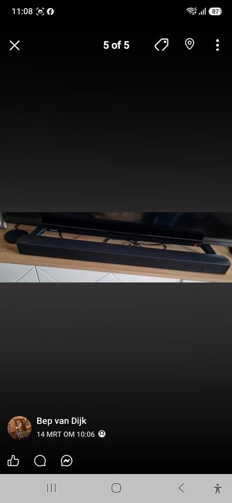 Soundbar + Subwoofer ( subwoofer koppelt niet), Ophalen, Bluetooth