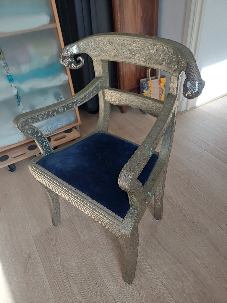Rajastan stoel vintage, Ophalen, Aziatisch/India, Gebruikt, Blauw