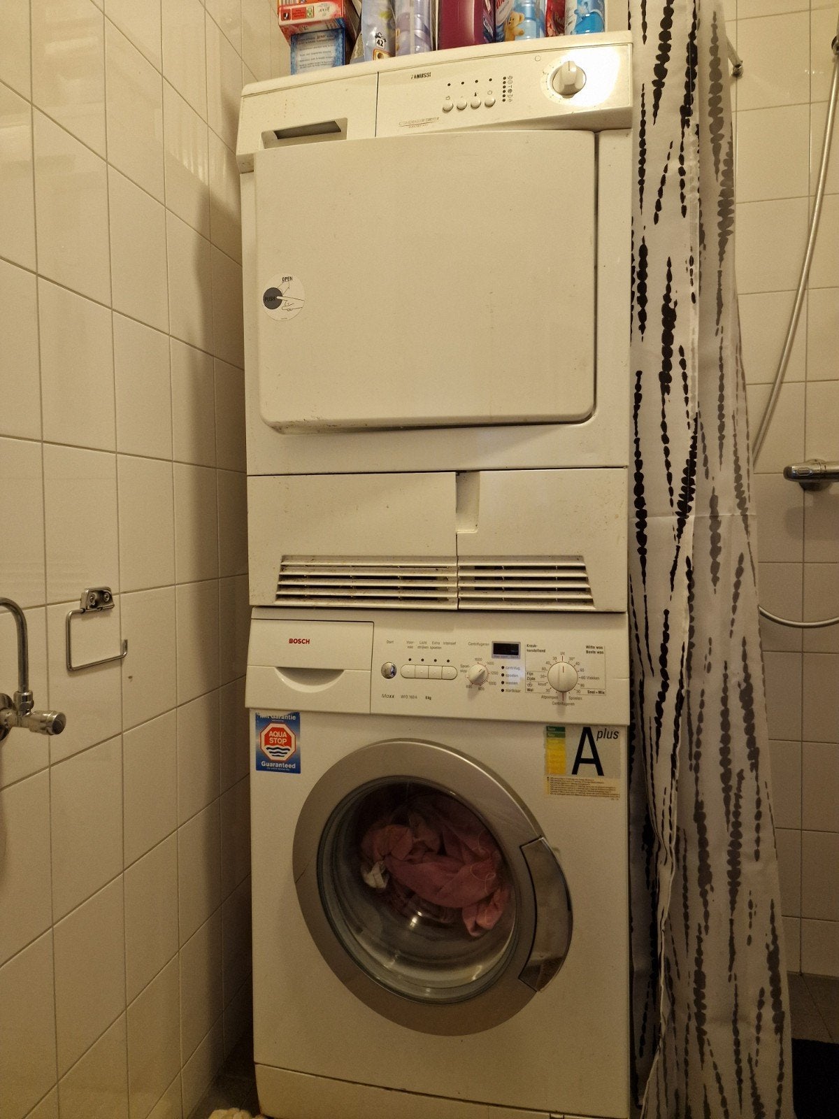 zanussi condens droger met Bosch maxx 16t wasmachine, Witgoed en Apparatuur, Wasdrogers, 6 tot 8 kg, Ophalen, Condens, 85 tot 90 cm