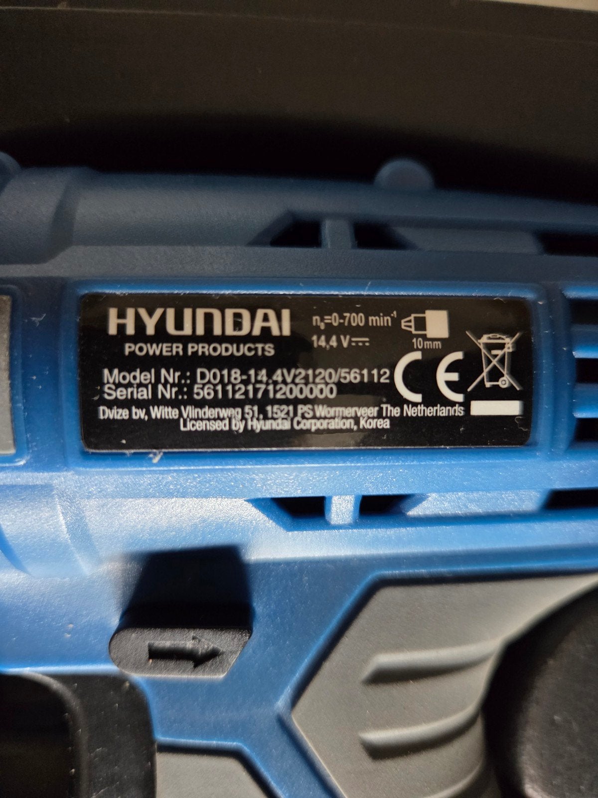Hyundai Accuboormachine D018-14.4V2120/56112, Ophalen of Verzenden, Gebruikt, Minder dan 400 watt, Boor- en Schroefmachine