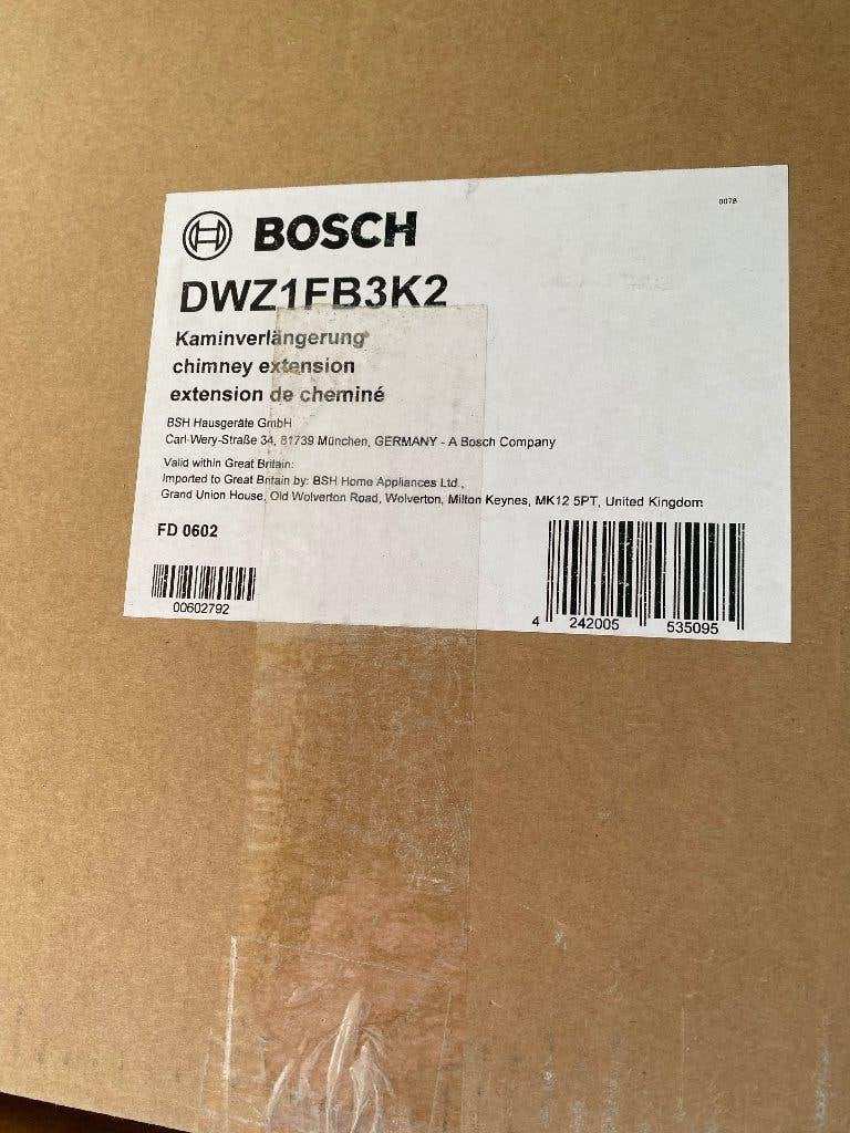 Bosch schachtverlenging (1000 mm) in rvs-look, Ophalen, Wandschouwkap, Nieuw, Inbouw