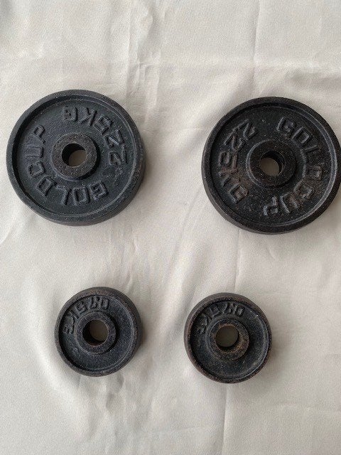Halterschijven 2x2,25 kg; 2x0,75 kg 28mm, Ophalen of Verzenden, Gebruikt