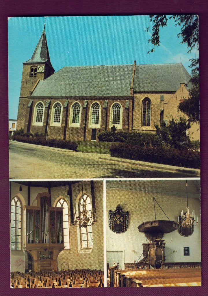 Giessenburg (Z.H.) - N.H. Kerk  ex- en interieur - '77 - Ong, Verzamelen, Ansichtkaarten | Nederland, Ophalen of Verzenden, 1960 tot 1980