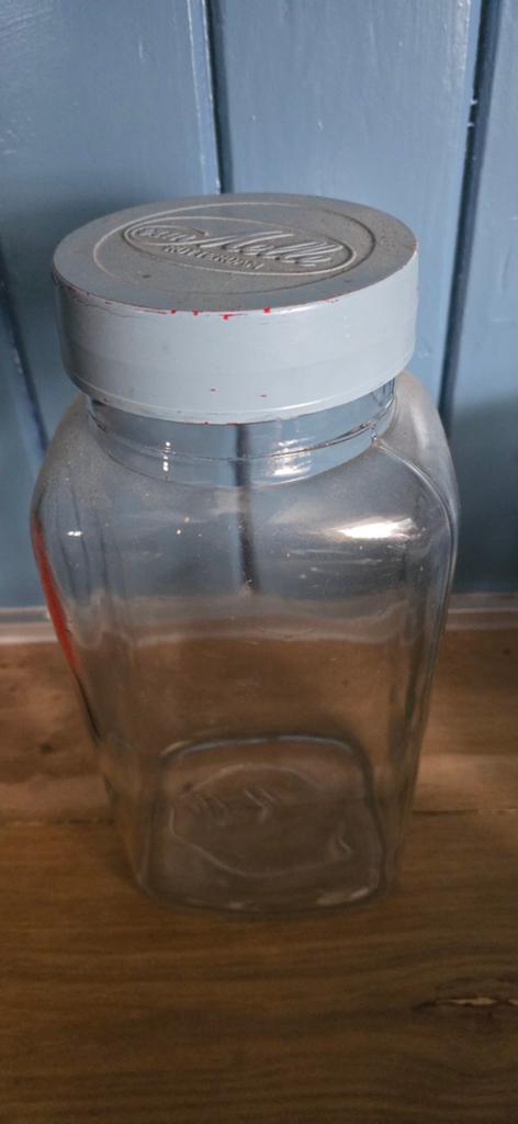 Vintage glazen snoeppot pot van Melle Rotterdam, Ophalen of Verzenden