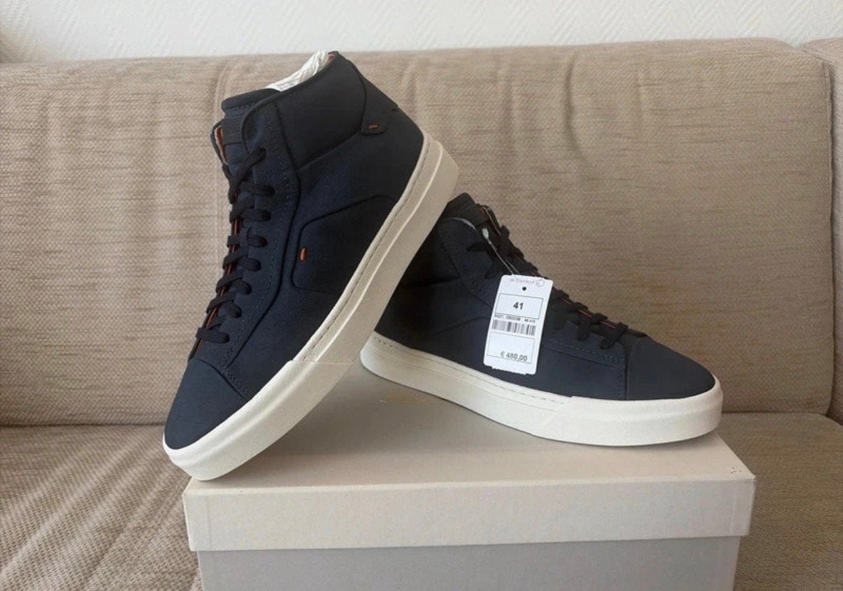 Santoni Suède Sneakers Blauw Maat 41 Nieuw, Kleding | Dames, Blauw, Nieuw, Ophalen of Verzenden, Sneakers of Gympen