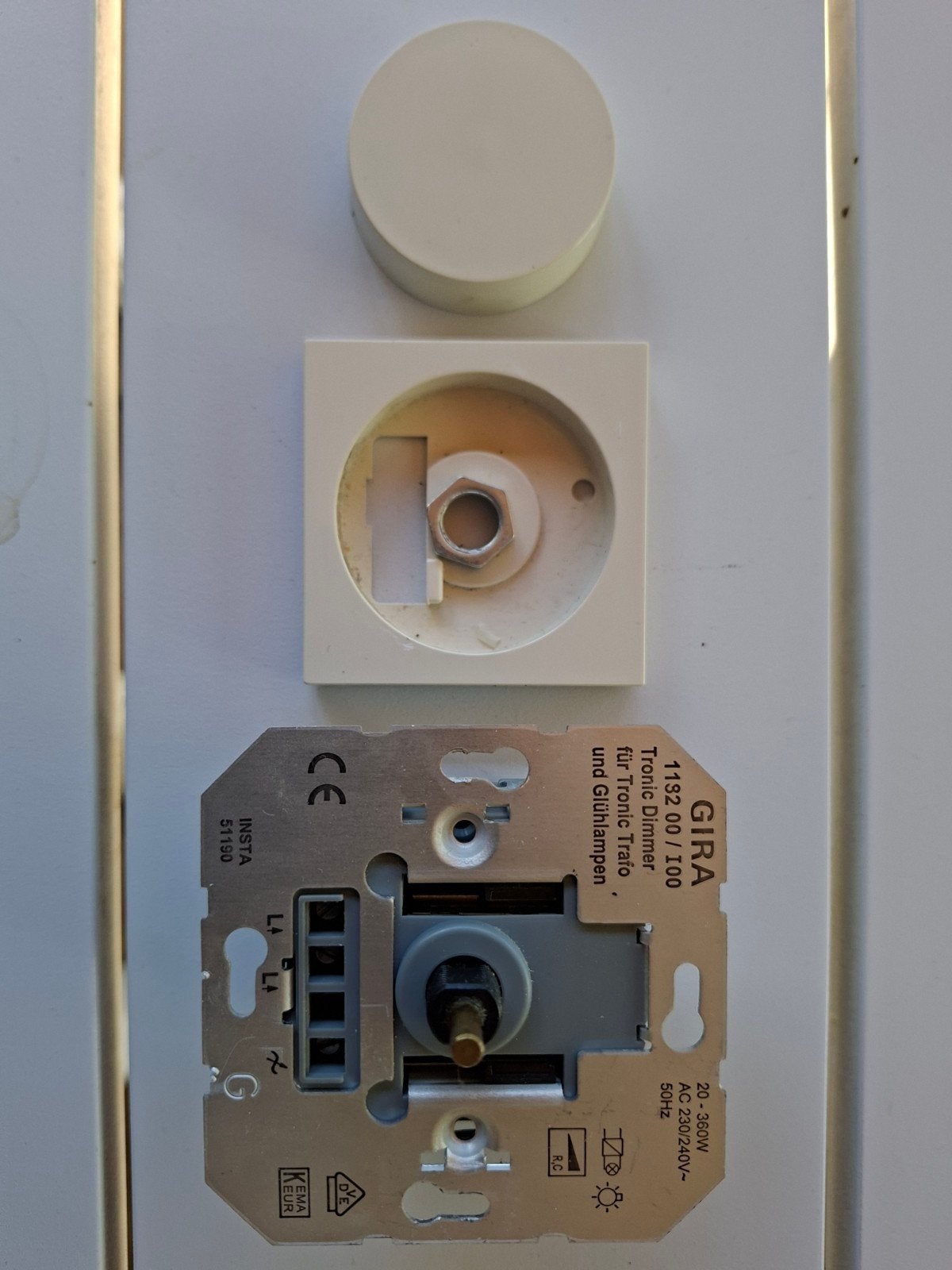 Gira Tronic Dimmer 1182 00/100 voor Troni Trafo en gloeilamp, Ophalen of Verzenden, Gebruikt, Gira, Dimmer