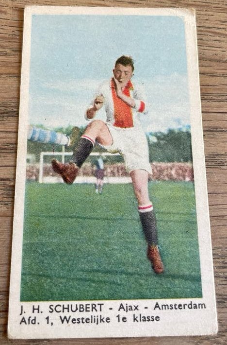 J. H. Schubert Ajax Amsterdam Voetbalplaatje Oud, Ophalen of Verzenden, Gebruikt